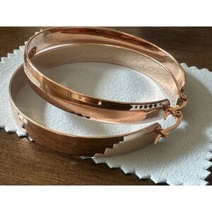 925 Sterling Silver RG Plated Thick Large Hoop Earrings